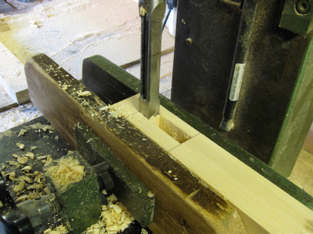 Morticing out a gate frame