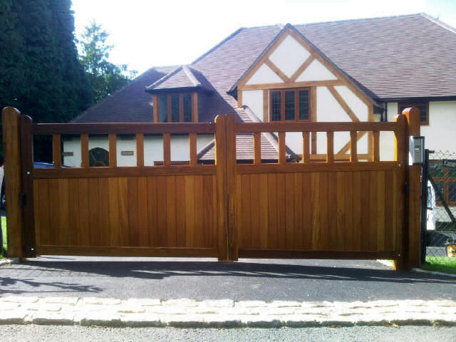 Oiled Iroko Lodge Gates
