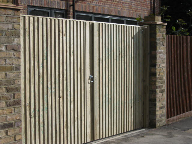 Softwood closeboard gates,